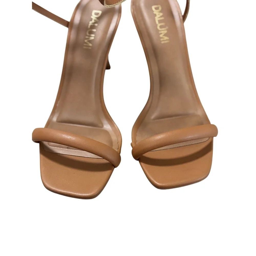 Dalumi Tan Spiral Wrap Square Toe Sandals Made in Brazil Size 8‎ US